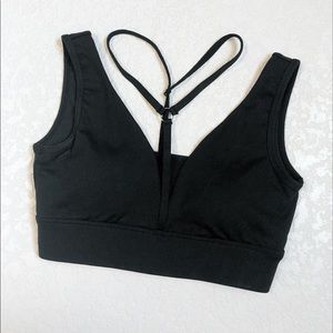 Black strappy sports bra